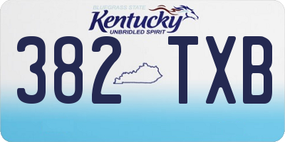 KY license plate 382TXB