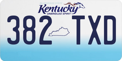 KY license plate 382TXD