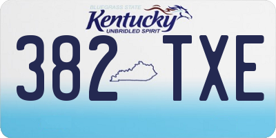 KY license plate 382TXE