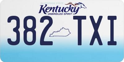 KY license plate 382TXI