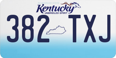 KY license plate 382TXJ