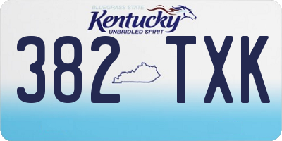 KY license plate 382TXK