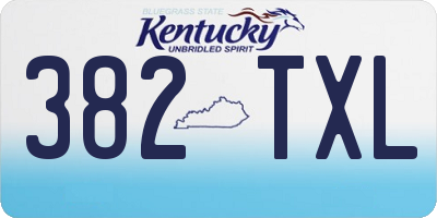KY license plate 382TXL
