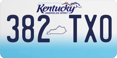 KY license plate 382TXO