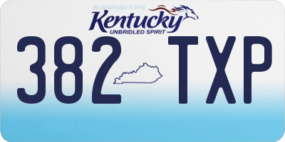 KY license plate 382TXP