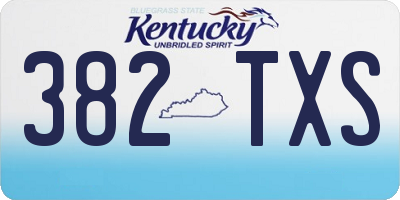 KY license plate 382TXS