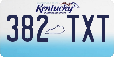 KY license plate 382TXT