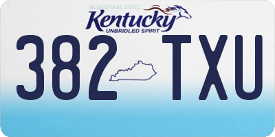 KY license plate 382TXU