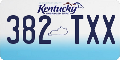 KY license plate 382TXX