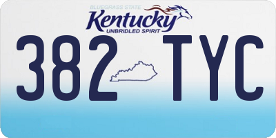 KY license plate 382TYC