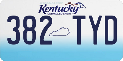 KY license plate 382TYD