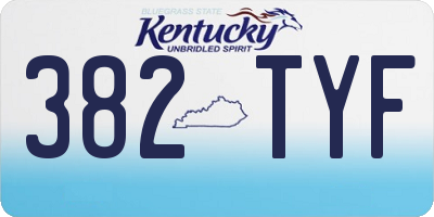 KY license plate 382TYF