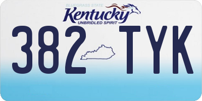 KY license plate 382TYK