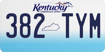 KY license plate 382TYM