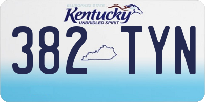 KY license plate 382TYN