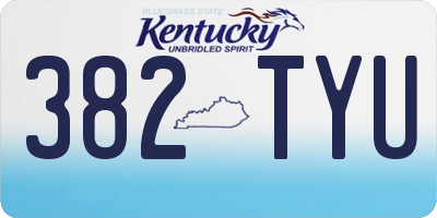 KY license plate 382TYU