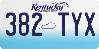 KY license plate 382TYX