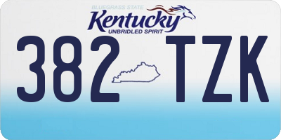 KY license plate 382TZK