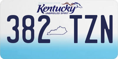 KY license plate 382TZN