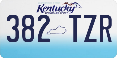 KY license plate 382TZR