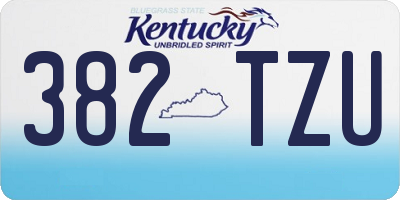 KY license plate 382TZU