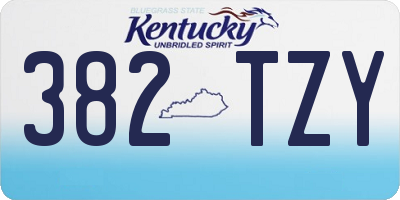 KY license plate 382TZY