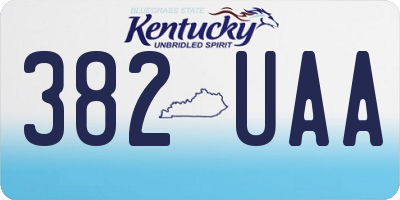 KY license plate 382UAA