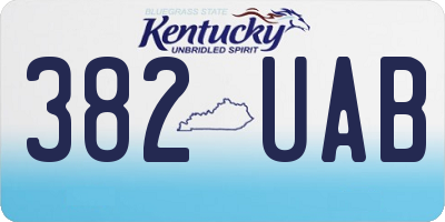KY license plate 382UAB