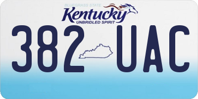 KY license plate 382UAC