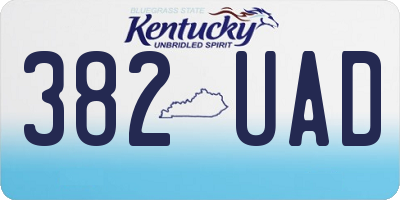 KY license plate 382UAD