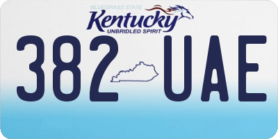 KY license plate 382UAE