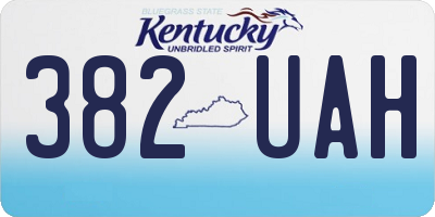 KY license plate 382UAH