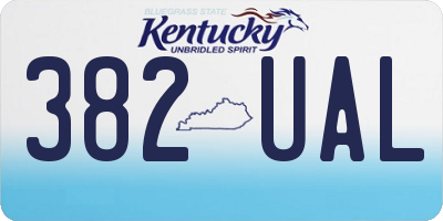KY license plate 382UAL