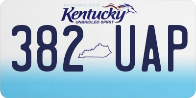 KY license plate 382UAP