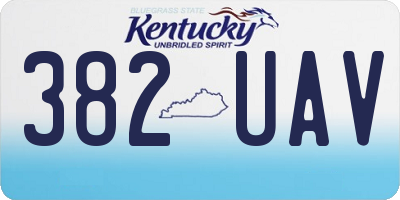 KY license plate 382UAV