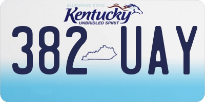 KY license plate 382UAY