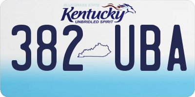 KY license plate 382UBA