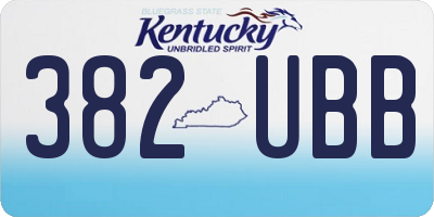 KY license plate 382UBB