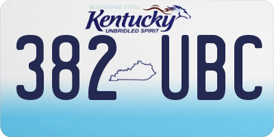 KY license plate 382UBC