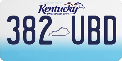 KY license plate 382UBD