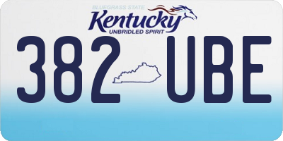 KY license plate 382UBE