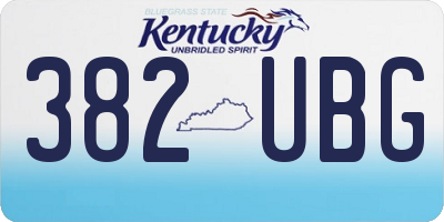 KY license plate 382UBG