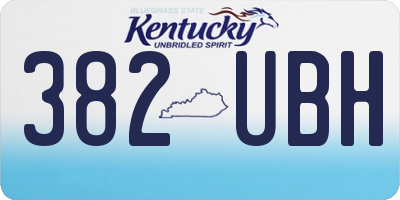 KY license plate 382UBH