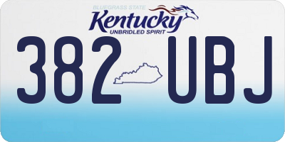 KY license plate 382UBJ