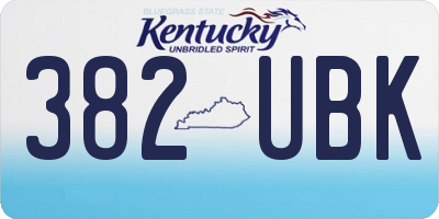 KY license plate 382UBK