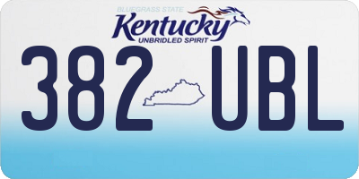KY license plate 382UBL