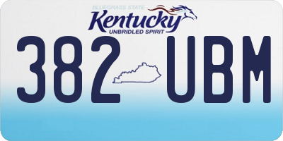 KY license plate 382UBM