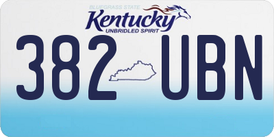 KY license plate 382UBN