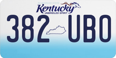 KY license plate 382UBO