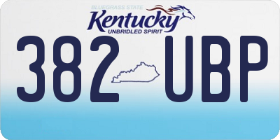KY license plate 382UBP